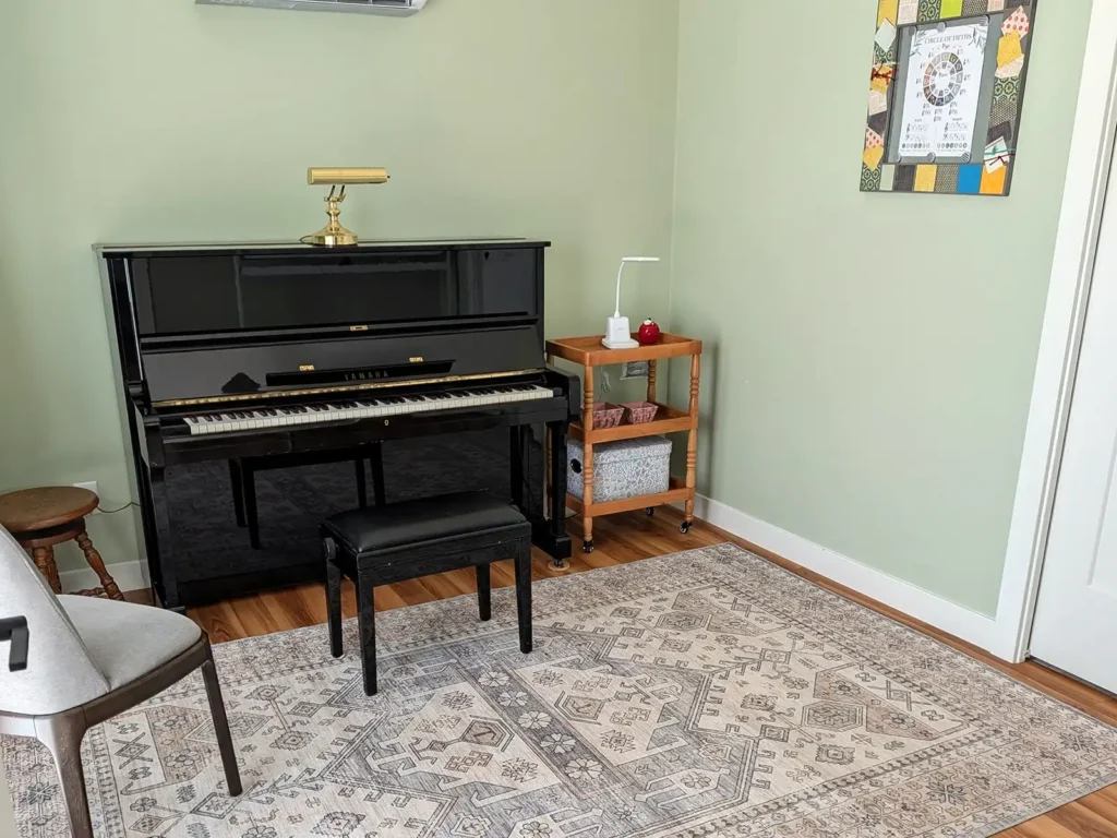 Piano in St. George Piano Academy studio used for piano lessons